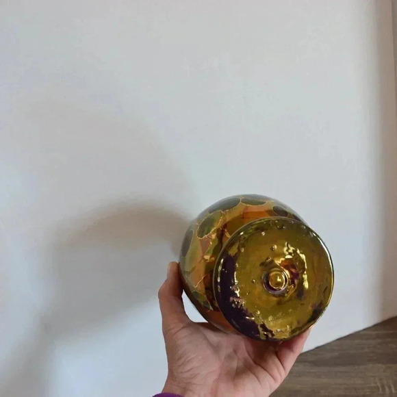 Gold and Black Ceramic Vase - Picture 3 of 4